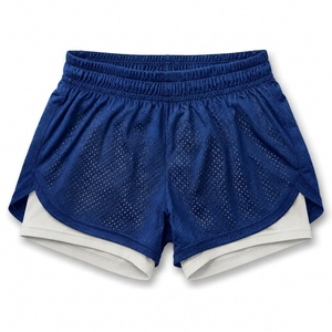 Moisture Wicking 150GSM 2 in 1 Mesh Running Shorts Compression Liner <b>Elastic</b> Waist OEM Wholesale - Product Image 1