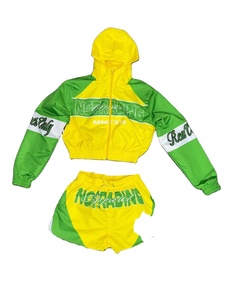2 Piece Reflective Tracksuit Windbreaker <b>Shorts</b> Set 100% Nylon Mid Waist Drawstring Closure Casual Men's Windbreaker <b>Shorts</b> - Product Image 5