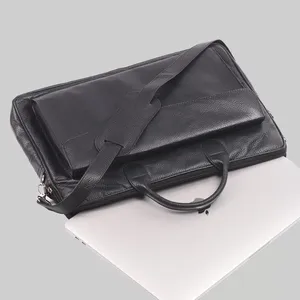 Men’s Black Leather Office Laptop Bag Premium Business <b>Briefcase</b> for Professionals with Large Capacity & Durable Craftsmanship - Product Image 2