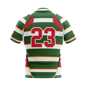 Custom Men's Spandex/Polyester V-neck Animal Print Breathable Sublimation Transfer Front Logo Rugby Jersey Uniform Quick Dry - Product Image 4