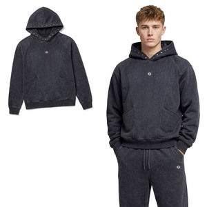 Sweat-shirts à capuche vintage avec rivets pour hommes, en molleton de coton épais, coupe oversize, style streetwear, personnalisation de marque, approvisionnement direct usine - Product Image 1