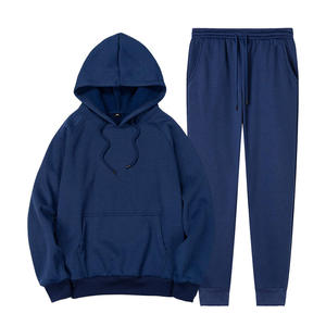 Custom Double <b>Knit</b> Sweat Suit Premium Cotton Blend Hoodie Jogger <b>Set</b> OEM Apparel Manufacturer Private Label Wholesale - Product Image 1