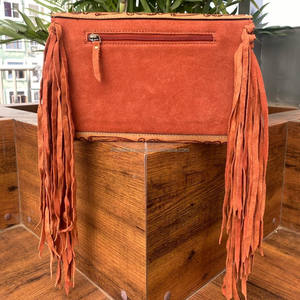 Bolso cruzado de cuero de gamuza con herramientas manuales personalizadas de lujo, nueva tendencia, bolsos de cuero genuino de piel de vaca de alta calidad para mujer - Product Image 5