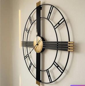 Modern Metal <b>Wall</b> <b>Clock</b> Round Analog Quartz Design Oversized Living Room Decor Hanging Style - Product Image 3