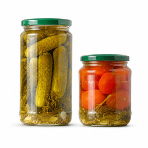 Best Selling Top Notch Quality <b>Pickled</b> Assorty Cucumber and Tomato in Vinegar <b>Packed</b> in 720ml Mason Jar - Product Image 1