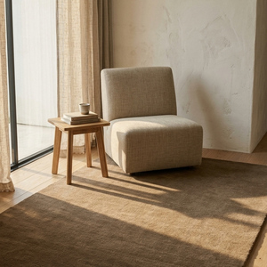Alfombra de Lana Gruesa Antideslizante Tejida a Mano, Diseño Geométrico Sólido Beige, Estilo Moderno Minimalista, Color Marrón Claro, para Sala de Estar, Superventas - Product Image 2