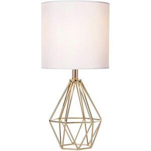 Lampada da Tavolo Moderna Dorata per Camera da Letto con Base Traforata Design Contemporaneo - Product Image 1