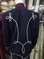 Nouveau Hussard Impérial Cosplay Noir Hommes Vestes Britannique Napoléon Costume Uniforme Manteau Parade Sur Mesure Vintage Veste