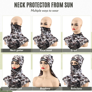 Cagoule longue d'été anti-transpiration respirante pour sports de haute intensité, protection UV, couvre-tête rafraîchissant et léger - Product Image 4