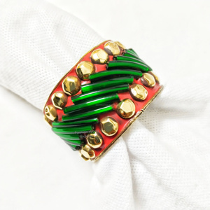 Artistic Aluminum Europe Style Napkin Rings Eco-Friendly Unique Colorful Glass Design Stylish Dining Settings <b>Party</b> <b>Table</b> - Product Image 2