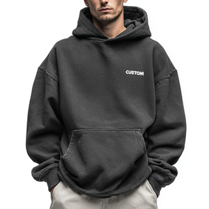 Sudadera con Capucha para Hombre YOGS, 100% Algodón, Diseño Color Block, Logotipo Personalizado en la Parte Delantera, Corte Holgado, Sudadera Informal de Invierno, 300g - Product Image 1