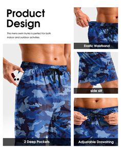 Premium Summer Beachwear Board Shorts <b>Mens</b> Quick Dry Swim <b>Trunks</b> Breathable Lightweight Polyester Shorts with Elastic Drawstring - Product Image 5