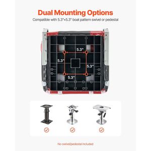 Sedile Pieghevole per Barca da Pesca con Schienale Alto, Cuscino in Spugna Ispessita, Pelle PVC Impermeabile, Lega di Alluminio, Durevole e Confortevole - Product Image 6
