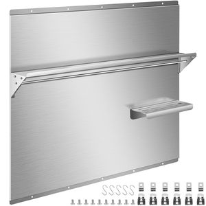 36 X 29.5 Inch Stainless Steel Range Backsplash Shelf Silver Splash <b>Plate</b> <b>Wall</b> Shield for Range Hood - Product Image 1