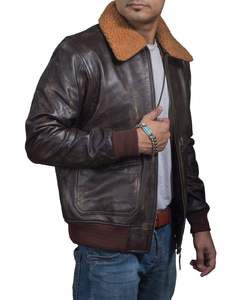 Customized Unisex Genuine <b>Leather</b> <b>Jacket</b> with Woolen Lining Breathable Casual <b>Winter</b> Outerwear OEM Service - Product Image 2