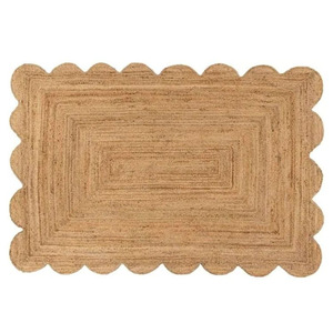 Olivia Tapis de jute de luxe faits à la main Tapis de grande surface brodé de coton Nouveaux ensembles textiles tendance pour l'approvisionnement en vrac du salon - Product Image 6