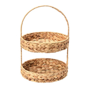 Bandeja Tejida de 2 Niveles de Jacinto de Agua Natural Ecológica para Encimera de Cocina, Cesta Decorativa de Almacenamiento, Venta al por Mayor desde Vietnam - Product Image 3