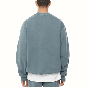 Sweat-shirt en molleton de luxe 360 g/m² pour homme, col rond, personnalisé, effet délavé, coton épais, avec poches kangourou - Product Image 4