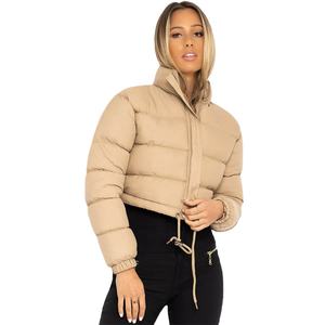 Comfortable Solid Color Wholesale Cropped Puffer Jacket Women Fashion Winter Warm Long Sleeves Casual Streetwear Oversized - Product Image 6