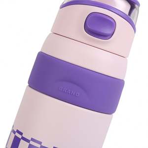 Gourde de sport portable antichoc, thermos créatif bicolore 500 ml en acier inoxydable, double mode de consommation - Product Image 6