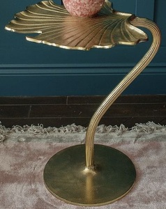 Palm metal end <b>table</b> gold finish palm leaf design side <b>table</b> luxury accent <b>table</b> designer metal furniture modern side <b>table</b> - Product Image 3