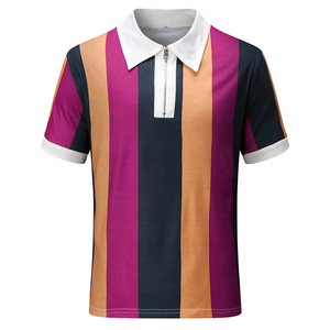 Polo brodé décontracté de qualité pour homme – Haut d'été uni à manches courtes en polyester et élasthanne tricoté - Product Image 4