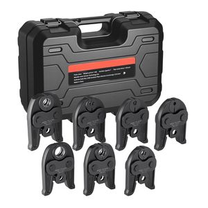 Set di 7 ganasce a pressione per tubi in rame RLS da 1/4'' a 1 1/8'', compatibili con utensili a pressione standard, componenti per sistemi HVAC/R ad alta pressione - Product Image 1