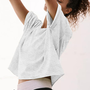 Camisetas Cortas de Verano para Mujer, Estilo Cuadrado, Estampadas o Lisas, de Algodón y Poliéster Premium, Tejido Jersey Transpirable, Manga Corta - Product Image 6