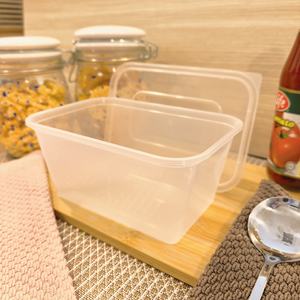 ภาชนะ PP ทรงสี่เหลี่ยมขนาด 1000 มล. ฝาปิดป้องกันการรั่วซึม เป็นมิตรกับสิ่งแวดล้อม ใช้กับไมโครเวฟได้ ปลอดสาร BPA ย่อยสลายได้ เหมาะสำหรับอาหารแบบกลับบ้าน คุณภาพพรีเมียม - Product Image 3