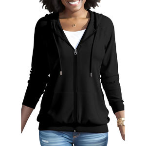 Sudadera con capucha de invierno para mujer, nueva, de manga larga, con cremallera y bordado, estilo casual urbano, personalizable - Product Image 2