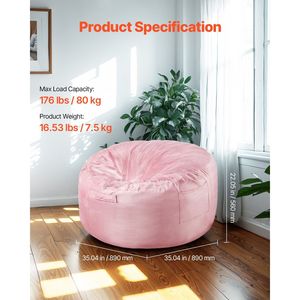 Poltrona Sacco Rotonda da 3 Piedi con Rivestimento Rimovibile e Lavabile, in Memory Foam 25D Morbido e Liscio, Divano Sacco Dutch - Product Image 2