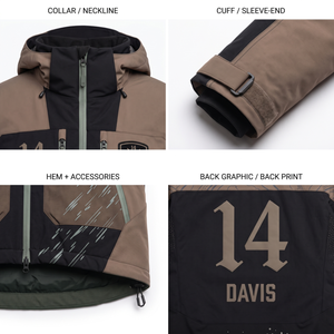 Veste de ski pour femme personnalisée à 3 couches, chaude, imperméable et coupe-vent, avec capuche, fermeture éclair, rembourrage en polyester, logo sur le devant - Product Image 4