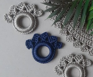 Anillos para servilletas de ganchillo, juego de 6, decoración para mesa del hogar - Product Image 1