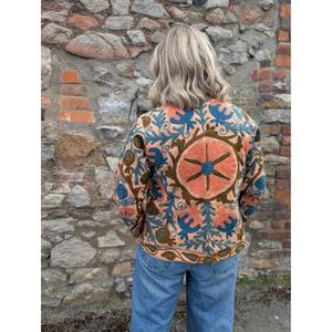 Creative Embroidered Paisley Stand Collar Bomber <b>Jacket</b> Women Full Sleeve Regular Length Woven Polyester Cotton Autumn Style - Product Image 5
