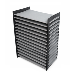 15 Layer Painting <b>Drying</b> <b>Rack</b> 79cm Height Heavy Duty PP Board Easy Assembled Black Grey for Classroom Use Accommodates 15 A3 - Product Image 1