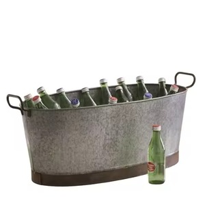 Luxury Metal Ice Beverage Tub Stainless Steel Party Cooler Bucket Wine <b>Beer</b> <b>Chiller</b> Tub Bar Display Use - Product Image 3