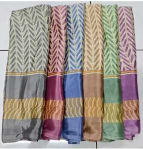 Sari indien traditionnel en crêpe de soie pour femme, longueur ras du sol, tenue décontractée, motif zigzag multicolore, coupe classique, toutes saisons, séchage rapide - Product Image 6