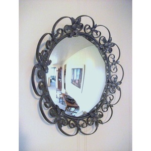 Miroir mural d'intérieur design, motif feuille, décoration classique et moderne, plusieurs finitions disponibles. - Product Image 2