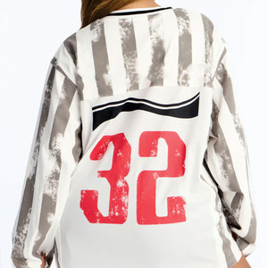Maillot de football américain de luxe pour femme, coupe oversize, manches longues, en maille, design personnalisé, streetwear, OEM, marque privée, USA - Product Image 2
