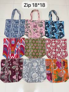 Bolsos Tote Kantha Acolchados Premium Hechos a Mano de Algodón, Bolsos de Compras OEM, Venta al por Mayor, Marca Privada, Suministro - Product Image 5