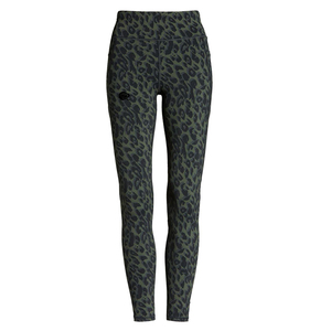 Leggings taille haute courts à imprimé léopard, tricotés, extensibles, respirants, style sportif, pour toutes les saisons - Product Image 4