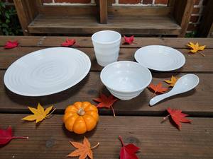 Vaisselle écologique moulée par injection MIT Precision PGT : tasses, bols, cuillères et assiettes - Blanc Sommet des Neiges - Product Image 4