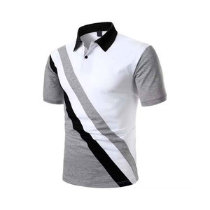 Polo en coton imprimé grande taille pour homme, T-shirt classique en mélange de coton à manches courtes pour homme et femme avec col à revers - Product Image 1