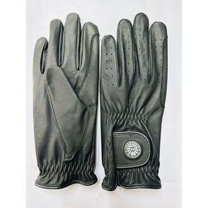 Custom Sheep Leather Full Finger Horse Riding Gloves Hook Loop Closure Knuckle Protection Zigzag Ventilation Holes Breathable - Product Image 1