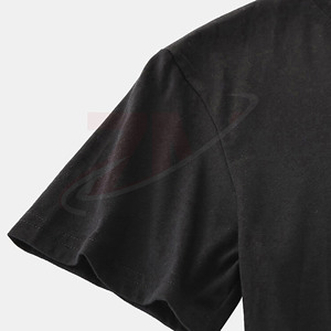 Camisetas de Hombre de Color Negro, 100% Algodón, Cuello Redondo, Ropa Casual de Marca, Calidad Premium, con Logotipo Personalizado, Gran Venta - Product Image 3