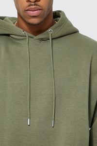 Custom Streetwear Men's Olive Green Hooded Tracksuit Set Front Logo Side Pockets Quick Dry Polyester Fleece Regular Fit Sporty - Product Image 2