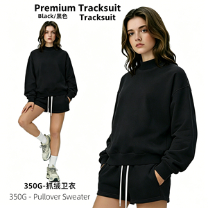 Sudadera de Forro Polar Color Macaron con Cuello Medio Alto, Estilo Urbano Americano, Ropa de Mujer a la Moda, Venta Transfronteriza - Product Image 3