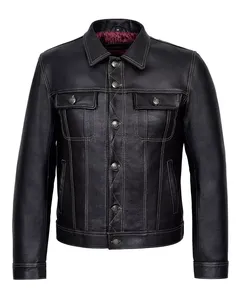Premium Quality <b>Genuine</b> <b>Leather</b> <b>Jacket</b> for Men 2026 New Arrival <b>Leather</b> <b>Jacket</b> Manufacturer Supplier - Product Image 2