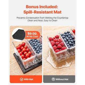 Plateau de service réfrigéré pour condiments - Plateau de service à 5 compartiments refroidi par glace pour garnitures de fruits, en plastique - Product Image 3