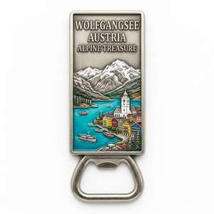 3D Hallstatt Beer Bottle Opener Nickel Plated Iron Soft Enamel Metal Opener for Tourist Souvenirs - Product Image 1